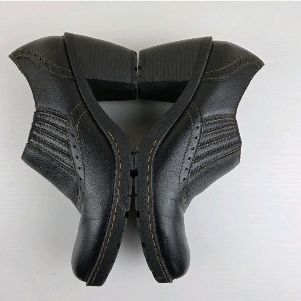 B.O.C.‎ Sorla Block Heel Black Pebble Leather Slip On Stretch Ankle Booties 8 - Picture 7 of 10